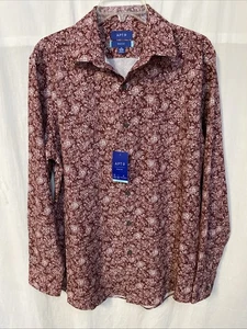 Apt. 9 Slim-Fit Performance Dress Shirt Mens Medium 15/15.5 Dark Mauve - Picture 1 of 5