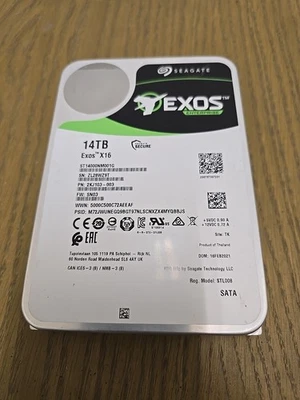 Seagate Exos X16 (7200RPM, 3.5", SATA III, 256MB Cache) 14TB Internal Enterprise - Image 1 of 4