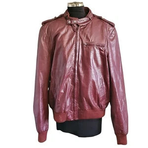 Vintage Mens Bermans Lined Leather Bomber Motorcycle Jacket Size 46L - Picture 1 of 10