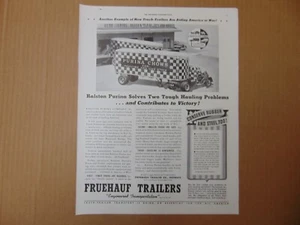1942 FRUEHAUF TRAILER Transport PURINA DOG CHOWS Vintage Kunstdruck Anzeige - Bild 1 von 1