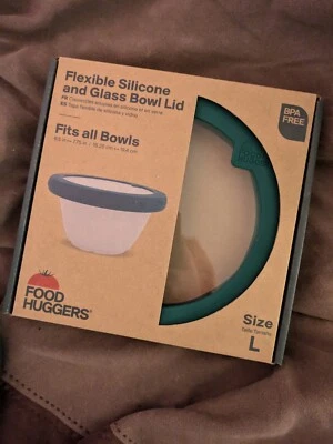 Food Huggers Replacement Lids - Large - Glass/ Silicone - Buy 3 Get 1 FREE - Image 1 of 4