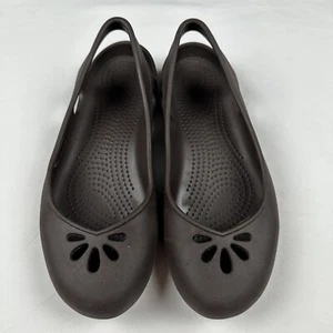 CROCS Taylor Slingback Ballet Flats Women's 9 Brown Slip On Comfort - Picture 1 of 7