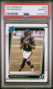 Justin Fields 2021 Donruss Rated Rookie #253 RC PSA 10 - Picture 1 of 2
