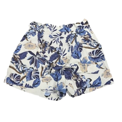 Dalia Womens Allover Printed Linen Rayon Belted Shorts with Pockets Small Size - Image 1 of 4