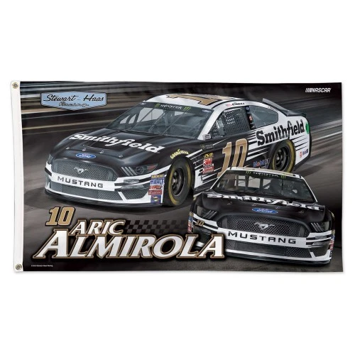Флаг Aric Almirola 2019 Wincraft No10 Smithfield MUSTANG 3x5 Deluxe БЕСПЛАТНАЯ ДОСТАВКА - Изображение 1 из 1