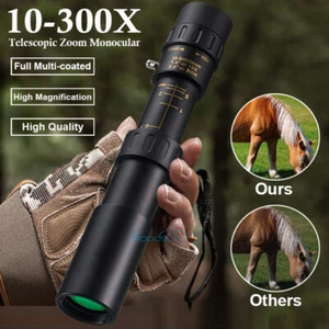 10x300 HD High Power Military Monocular Day/Night Zooming Hunting Telescope - Picture 1 of 18