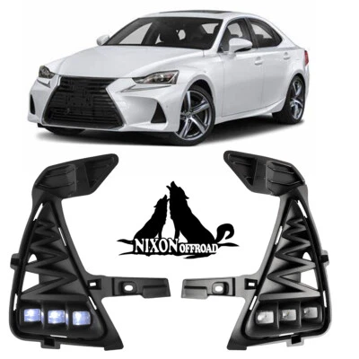 Fits 2017-2020 Lexus IS200/IS300/IS350 LED Fog Lights w/Bezel+Wirings Kit+Switch Foto 1 de 4
