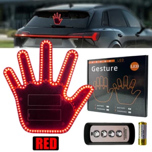 Funny Middle Finger Gesture Car Finger Light Car Accessories with Remote LED RED - Picture 1 of 15