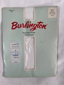 Burlington Medium weiße transparente Sommerstrumpfhose Nylons Sandalfoot - Bild 1 von 2