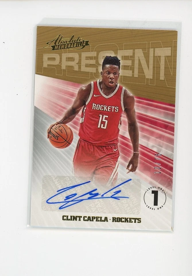 2018-19 Panini Absolute Memorabilia Clint Capela Present /75 Auto Rockets - Image 1 of 1