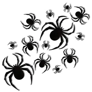 24 PCS Spider Halloween Decorations Wall Window Sticker Indoor, 3D Spiders - Picture 1 of 6
