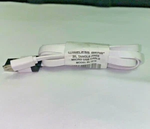 Wireless Gear 3ft. Tangle-free Micro USB Cable Model BL-1818 New Android Charger - Picture 1 of 3