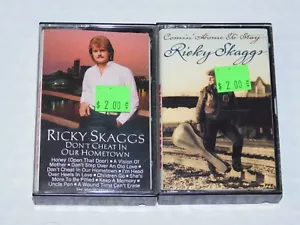 Lot 2 Ricky Skaggs Cassette Tape Comin Home To Stay Don't Cheat in our Hometown - Picture 1 of 3