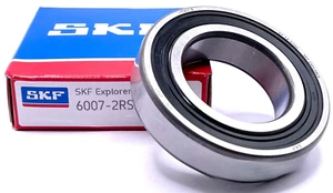 SKF 6007 2RS1 DEEP GROOVE BALL BEARING, RUBBER SEALED 35x62x14 mm - Picture 1 of 5