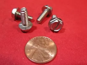 18-8 Stainless Hex Washer Head Slotted Bolt Machine Screw 10-24 x 1/2", 100 pcs - Bild 1 von 11