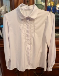 size small basic white buttoned down blouse by FASHION, button cuffs - Picture 1 of 5
