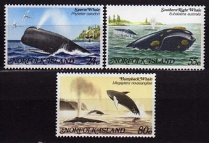NORFOLK IS. #290-292 MNH SPERM, SOTHERN RIGHT & HUMPBACK WHALES - Picture 1 of 1