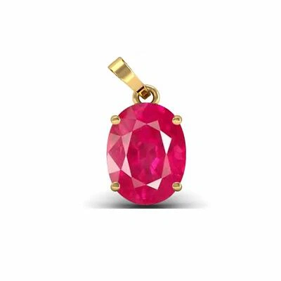 15 Carat A+ Quality Natural Ruby Manik Ashtadhatu Gold Plated Pendant/Locket Gem - Image 1 of 2