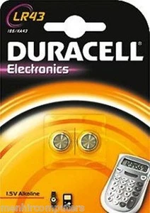 BLISTER 2PZ PILE. DURACELL LR43 I86 / KA53 ALKALINE 1.5V. NUOVO BATTERIE - Foto 1 di 1