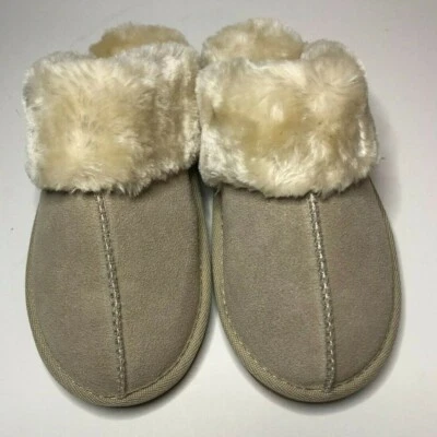 Minnetonka Women’s Chesney Slip On Lounge Slippers - Stone Size 5M Free Shipping - Image 1 of 4