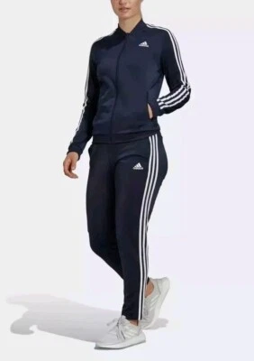 Nuevo chándal para mujer Adidas Essentials 3 bandas ~ tinta de leyenda (azul marino) talla grande  Foto 1 de 4