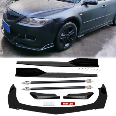 Front Rear Bumper Lip Spoiler Splitter Body Kit Side Skirt For Mazda 3 Mazda3 Foto 1 de 4