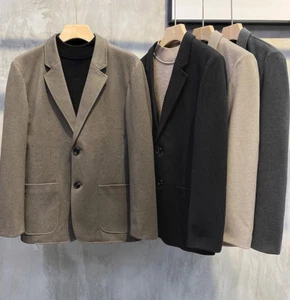 Nuevas Chaquetas de Lana para Hombres Otoño/Invierno Informales Blazers Cálido Traje Solapa Abrigos Gruesos - Imagen 1 de 20