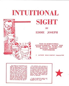 Intuitional Sight, Eddie Joseph - Blindfold / Mind Reading Magic, 1980 Softback - Imagen 1 de 2