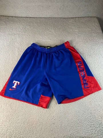NIKE Dri fit Team Issued Texas Rangers Gym Shorts Authentic Collection XL MLB Cover