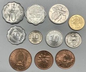 Assorted World Coins -- 11 Different Currency Lot -- Choice Uncirculated - Picture 1 of 8