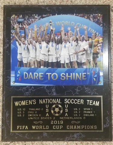2019 U.S. WOMENS SOCCER TEAM WORLD CUP CHAMPIONSHIP 12X15 PLAQUE Cover
