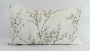 Handmade Bolster Cushion Cover in Laura Ashley Pussy Willow Dove Grey/ Off White - Picture 1 of 2