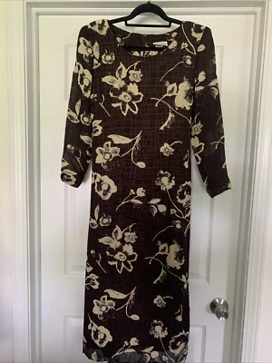 Vestido midi/maxi vintage de mujer J. D. Stone años 80 hecho en EE. UU. talla 6 100 % rayón Foto 1 de 4