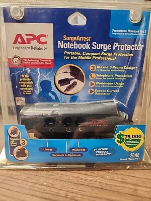 APC Notebook Laptop Power Surge Protector PNOTE PRO3 Mobile 3-Prong Phone Line   - Image 1 of 4