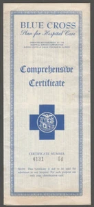 Certificado de cobertura de seguro médico integral Blue Cross Chicago 1946 - Imagen 1 de 3