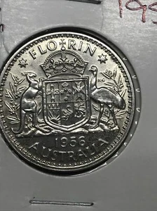 Australian 1956 FLORIN UNC - Picture 1 of 3