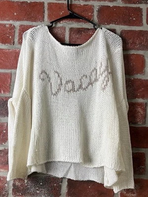Wooden Ships Vacay Vacation Loose Knit Pullover Sweater Size S/M - Image 1 of 4