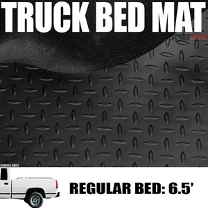 Black Rubber Diamond Pattern Truck Bed Mat For 88-00 Chevy/GMC C10 Ck C/K 6.5 Ft - Picture 1 of 6