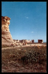 Postcard Monument Rocks Near Oakley, Kansas - Picture 1 of 2