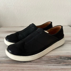 Sneaker slip on Vionic Zinah in pelle nera taglia 8 - Foto 1 di 11