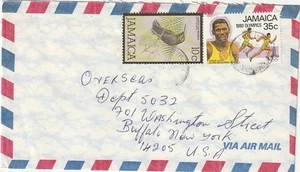 Jamaica Cover 2 Different Postage Stamps Circa 1980 - Picture 1 of 2