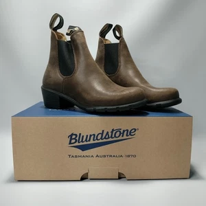 BLUNDSTONE #1673 Antique Brown Leather Heeled Chelsea Boots Womens Size 6.5 US - Picture 1 of 7