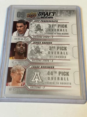2009-10 Upper Deck - James Harden, Chase Budinger, Jeff Pendergraph #D-ARZ (RC) - Image 1 of 2