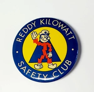 Vtg 1970's Reddy Kilowatt Safety Club Pin Pinback Button Advertising Electricity - Picture 1 of 2