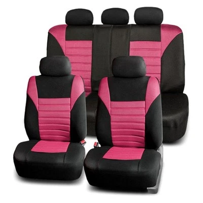 FH Group Premium 3D Air Mesh 1st & 2nd Row Black & Pink Seat Covers Foto 1 de 4
