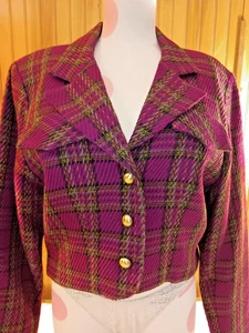 Howard Wolf Dallas Damen kurze lila/salbei karierte Anzugjacke Gr. 8/Med - Bild 1 von 7