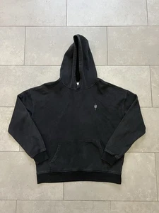 Iron Willed Desteñido Marca Logo Carbón Negro Lavado Sudadera con Capucha Gimnasio Sudadera Para Hombres XL - Imagen 1 de 13