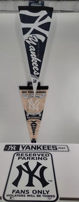 WinCraft New York Yankees Fan Man Cave 2 Street Signs & 2 Premium Pennants - Image 1 of 4