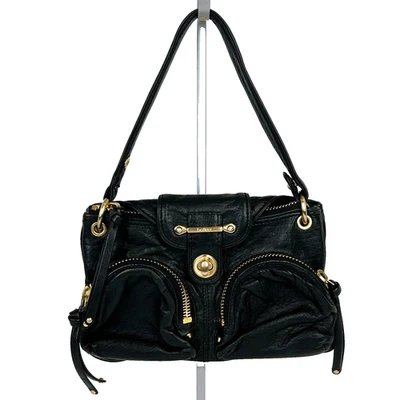 Botkier Bianca Bella Baguette Shoulder Bag Vintage Y2K Black Leather Turnlock - Image 1 of 4