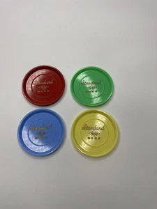 Juego de 4 posavasos de plástico vintage estándar de cerveza Tru-Age de colores - Imagen 1 de 5